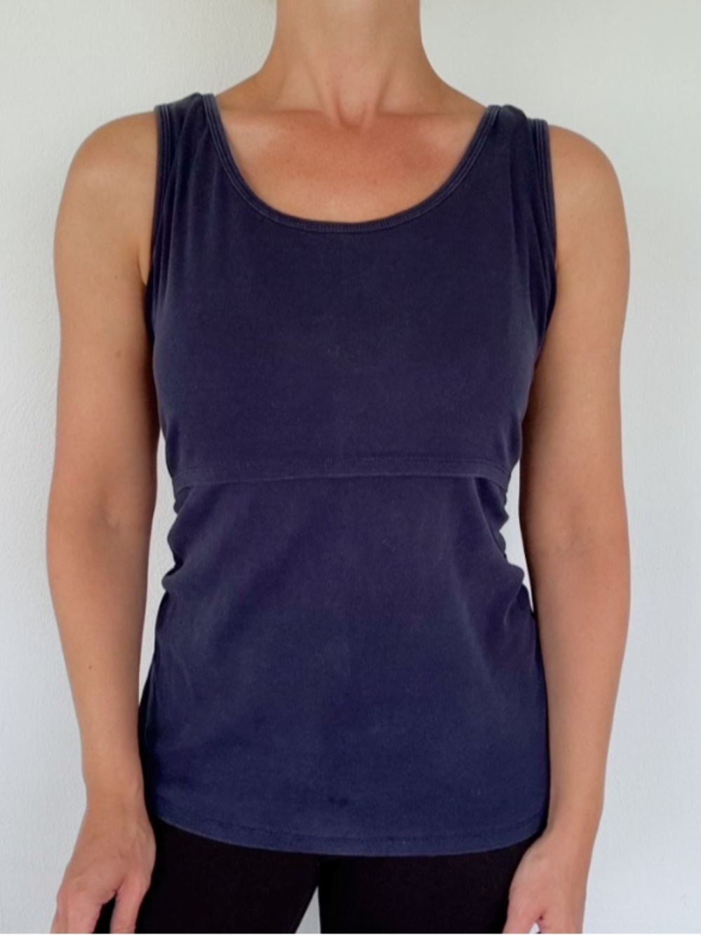 Angel Maternity Nursing navy blue layered sleeveless cotton tank size medium